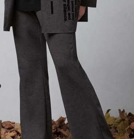 Pantalone curvy a zampetta in panno