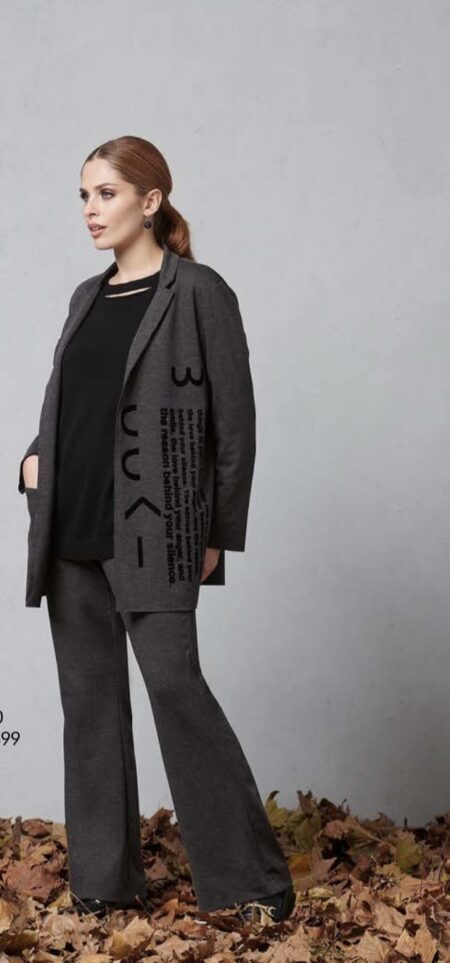 Giacca blazer curvy con scritte