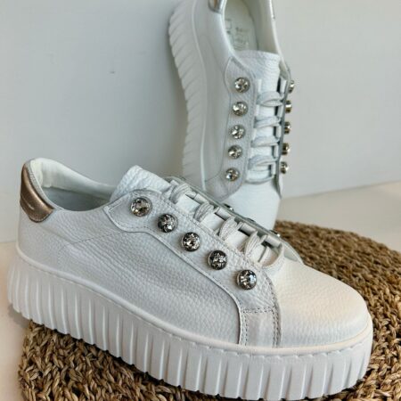 Sneackers bianca con punti luce