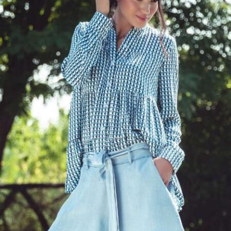 Flirt camicia manica lunga con godet