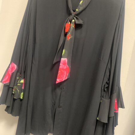 Sophiacurvy Camicia jabot con rose