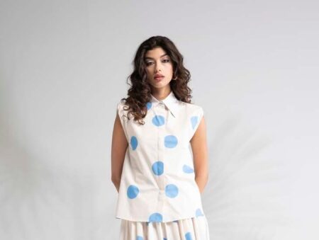 Le Sarte del sole camicia a pois smanicata