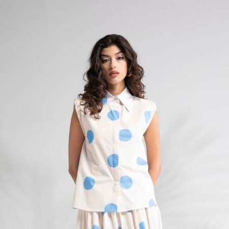 Le Sarte del sole camicia a pois smanicata