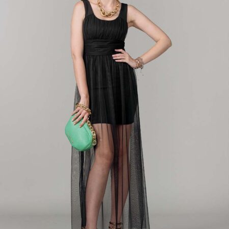 Carla Montanarini abito lungo con tulle