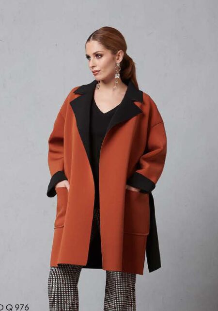 Quiin21 Giaccone in neoprene con cintura