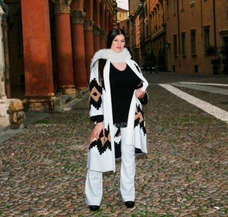 Cappotto-cardigan curvy fantasia unica