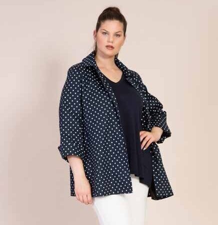 Spolverino blu notte a pois curvy