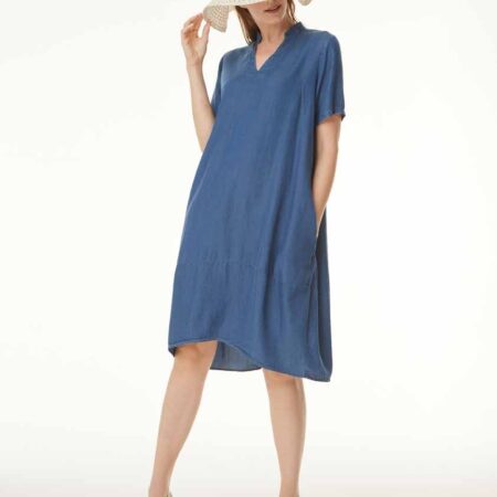 Abito mezza manica in chambry denim