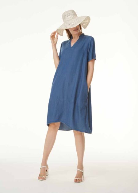 Abito mezza manica in chambry denim