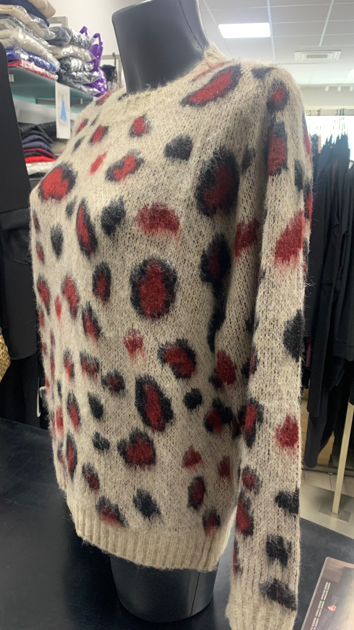 Flirt maglione maculato beige-bordeaux - immagine 3