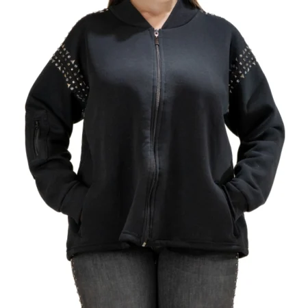 SophiaCurvy bomber con borchie