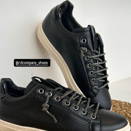 RD shoes sneaker nera pelle e vernice