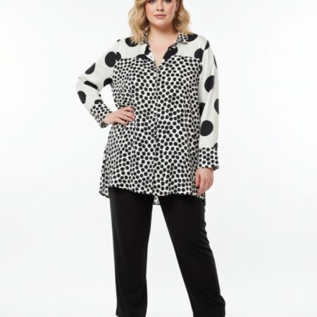 Quiin21 camicia lunga a pois in viscosa