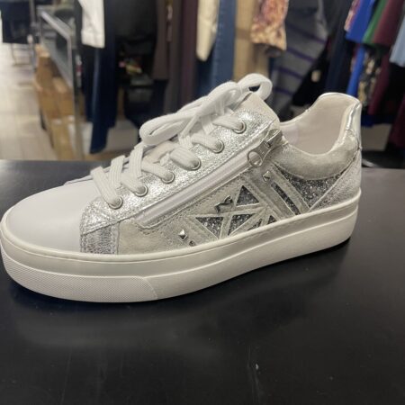 Nero Giardini sneakers bianca e argento con cerniera