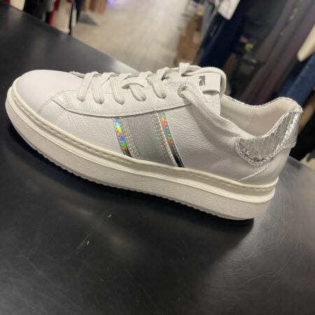 Nero Giardini sneaker bianca con inserti argento