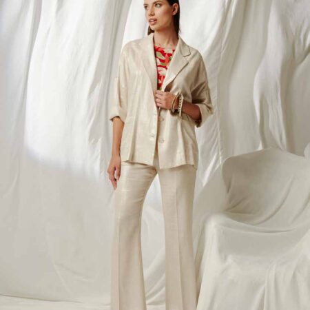 Simoncini completo tailleur effetto lucido misto lino