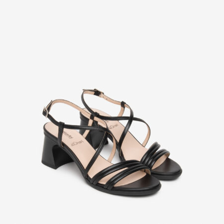Nero giardini sandalo nero tacco squadrato 5 cm