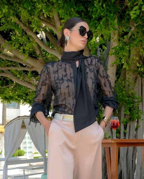 Dairesy camicia con fusciacca effetto piume