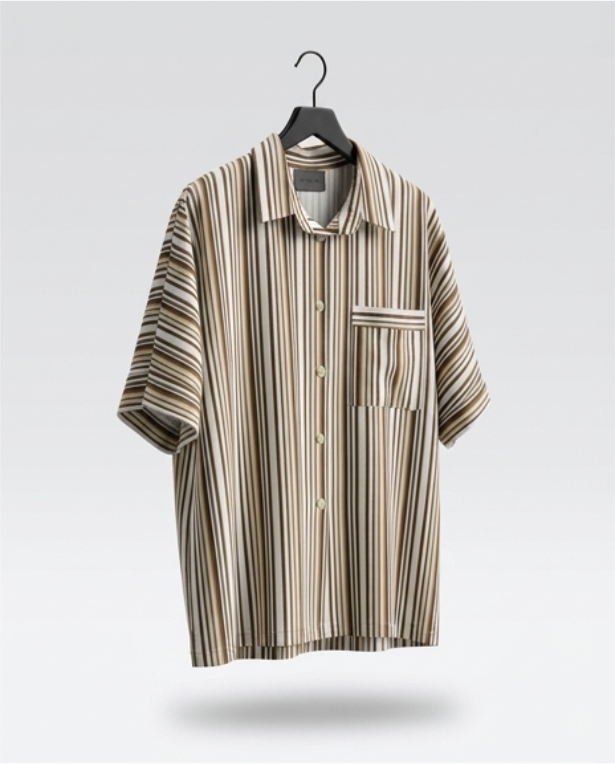Karma camicia a righe mezza manica con taschino - immagine 3