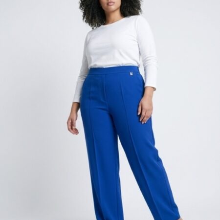 Quiin21 pantalone fluido ampio con elastico vita e tasche