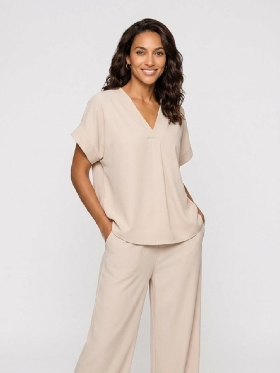 Karma completo casacca e pantalone in twill di viscosa - immagine 2