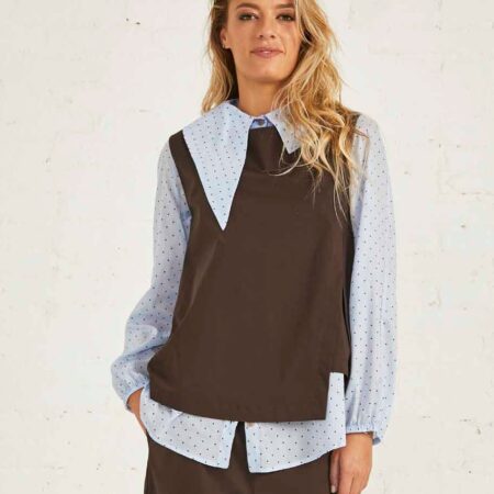 Victoria C top in cotone dal taglio asimmetrico