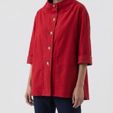 Karma giubbino denim rosso medio lungo
