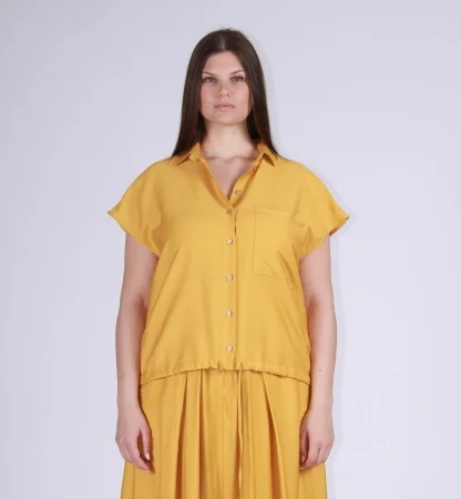 Sophiacurvy camicia smanicata con coulisse