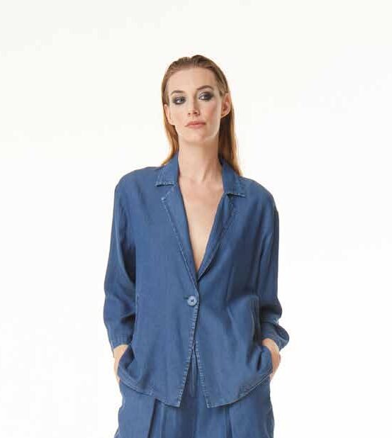 Simoncini giacca over in denim leggero